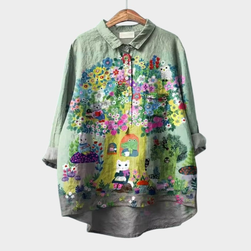 ELISABETTA | Blusa oversize con estampado floral y ajuste cómodo para días sin preocupaciones