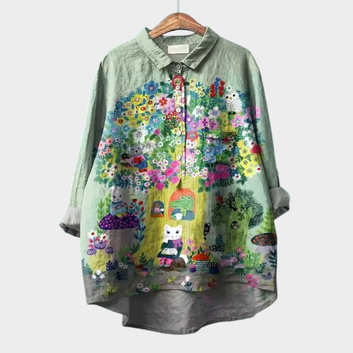 ELISABETTA | Blusa oversize con estampado floral y ajuste cómodo para días sin preocupaciones