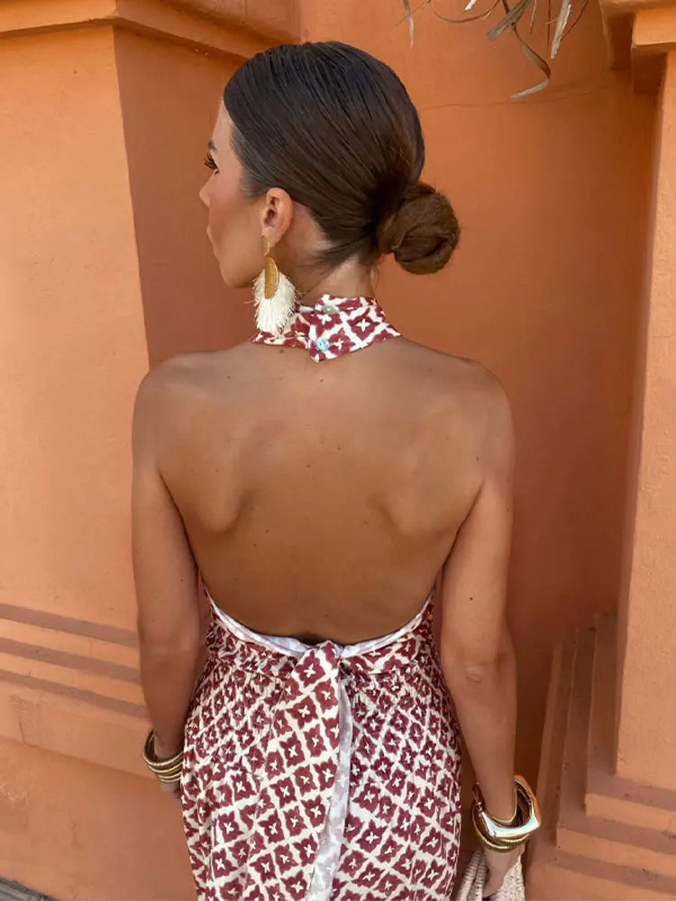 Mickay | Vestido midi elegante fruncido con hombros descubiertos