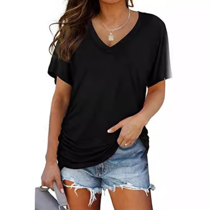 Carly | Camisa Clásica de Escote en V y Corte Suelto