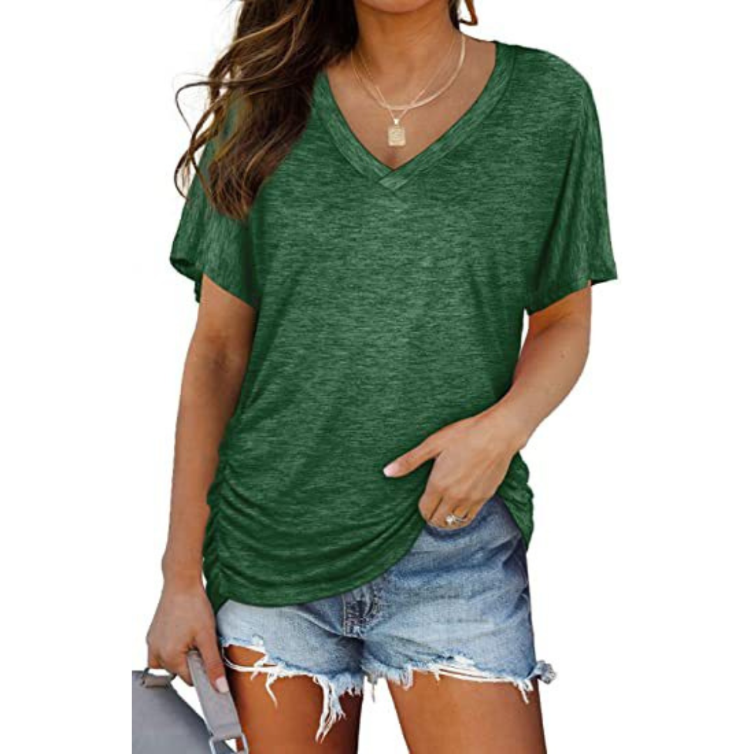 Carly | Camisa Clásica de Escote en V y Corte Suelto