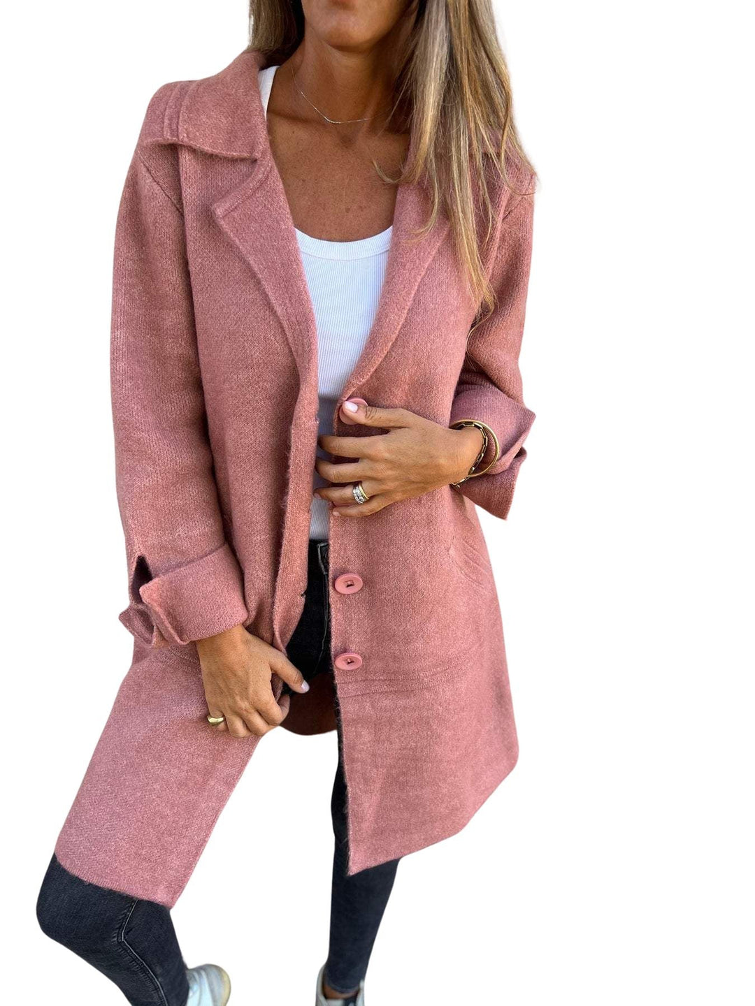 Magdalena | Abrigo largo casual con solapa