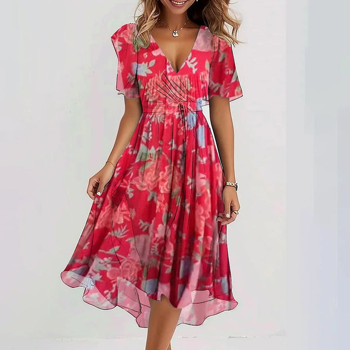 Lina™ | Elegante vestido de manga corta