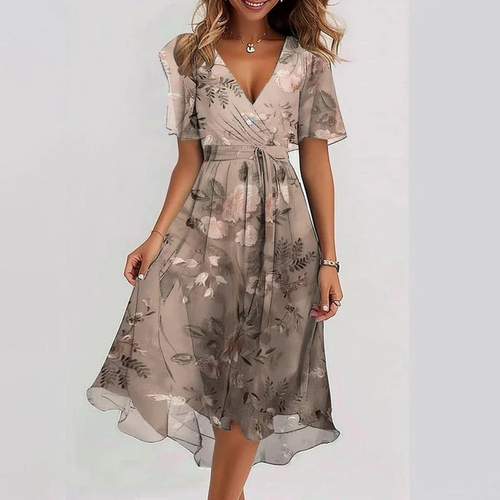 Lina™ | Elegante vestido de manga corta