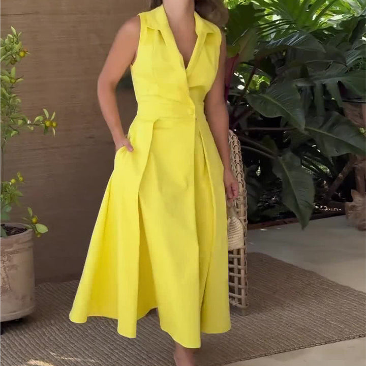 Amancia | Vestido midi con escote en V