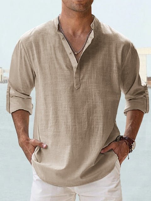 Givalli - Camisa de lino casual suave