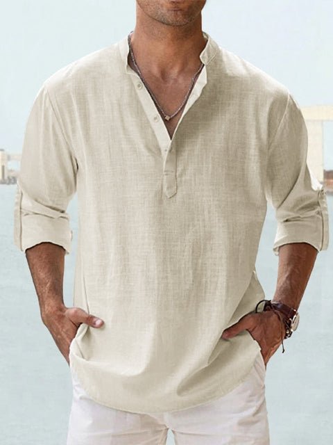 Givalli - Camisa de lino casual suave