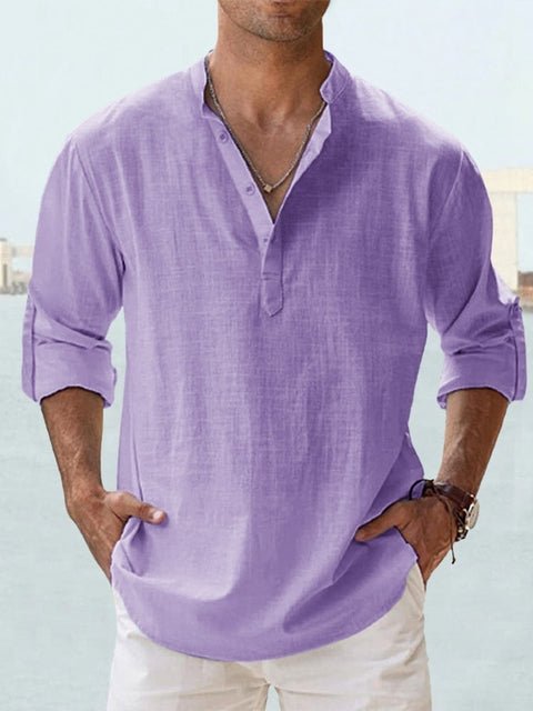 Givalli - Camisa de lino casual suave