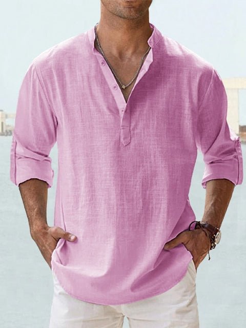 Givalli - Camisa de lino casual suave