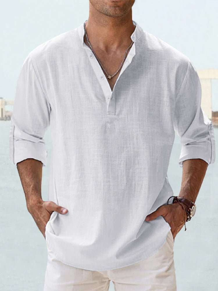 Givalli - Camisa de lino casual suave