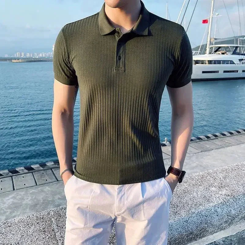 Kian™ | Camiseta polo de verano sin esfuerzo | diseño elástico que se adapta a todos los hombres | 6 hermosos colores | impulso de estilo y confianza | agotándose rápidamente