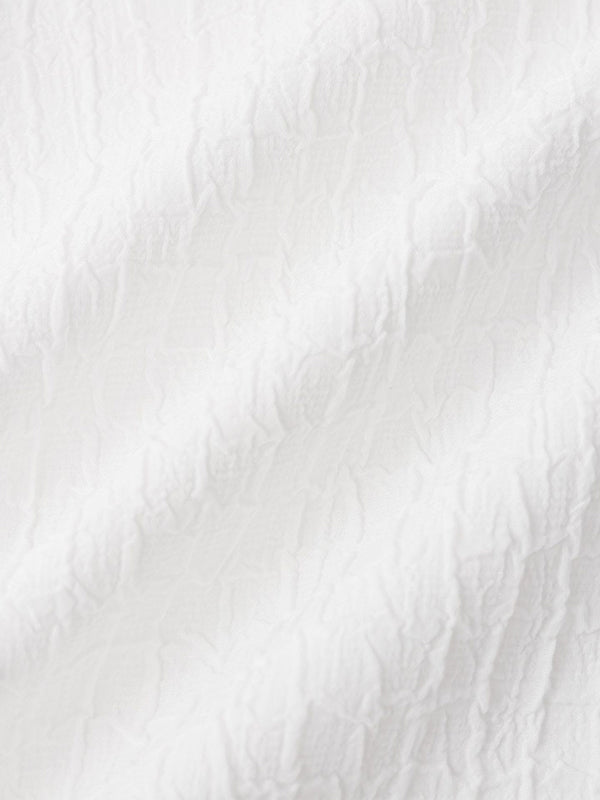 Camisa de manga corta casual de color sólido con rayas de textura irregular para hombre