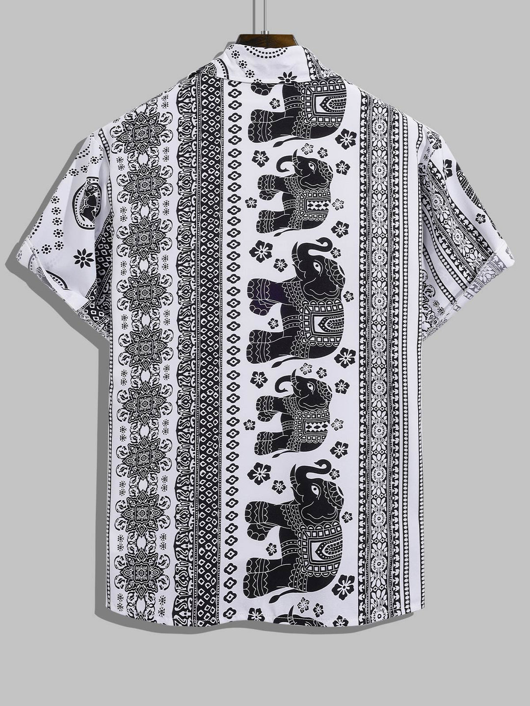 Camisa de Manga Corta Casual Retro con Estampado Floral y Tela Cómoda para Hombre