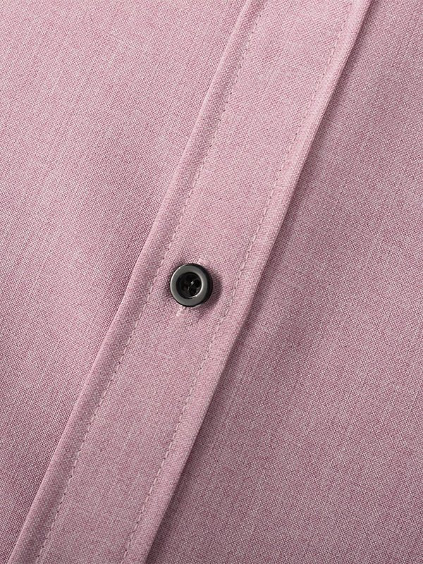 Camisa casual de manga corta para hombre de color sólido de algodón y lino