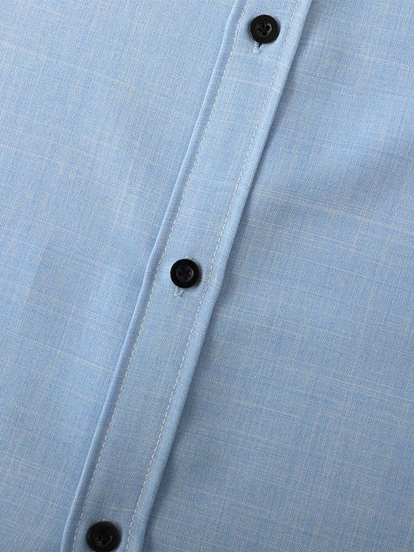 Camisa casual de manga corta para hombre de color sólido de algodón y lino