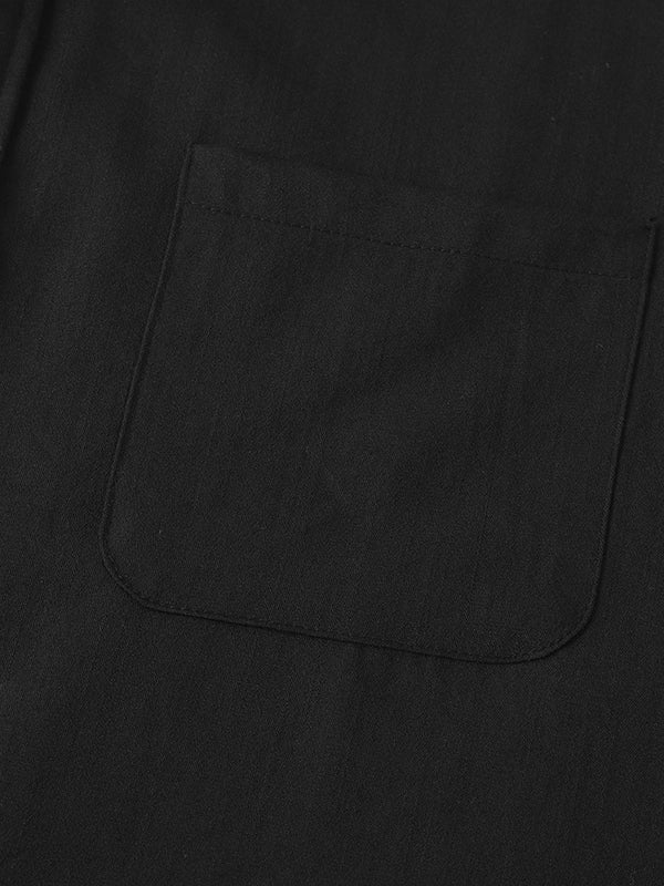 Camisa de manga corta casual de algodón sólida de color liso para hombre