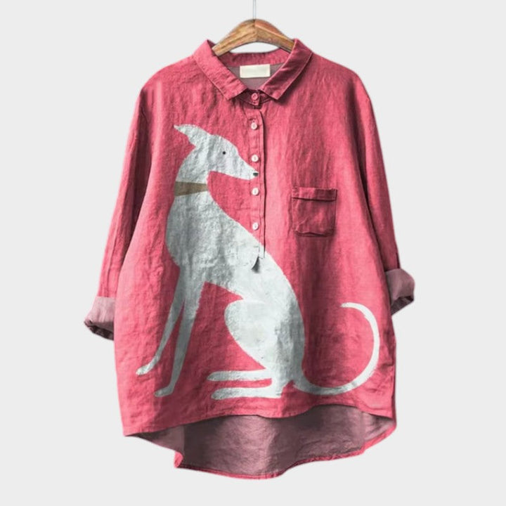 PALMIRA | Camisa Oversize con Diseño Canino y Comodidad Diaria para un Look Despreocupado