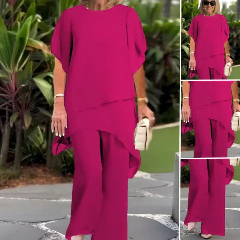 Herlene | Conjunto de top y pantalones irregulares elegantes