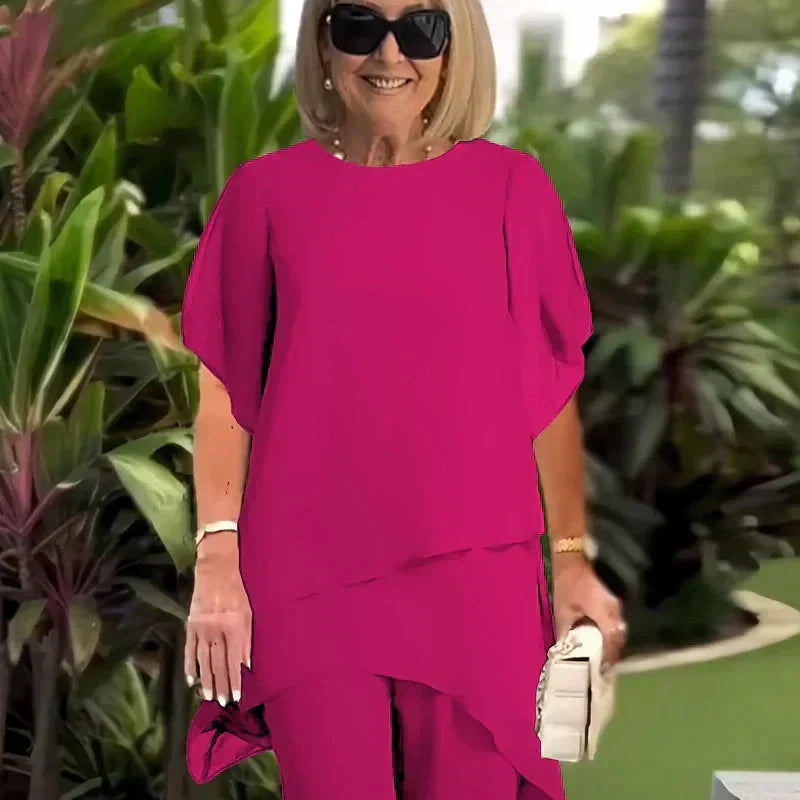 Herlene | Conjunto de top y pantalones irregulares elegantes
