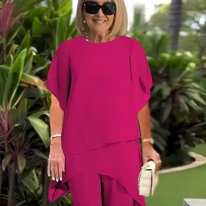 Herlene | Conjunto de top y pantalones irregulares elegantes