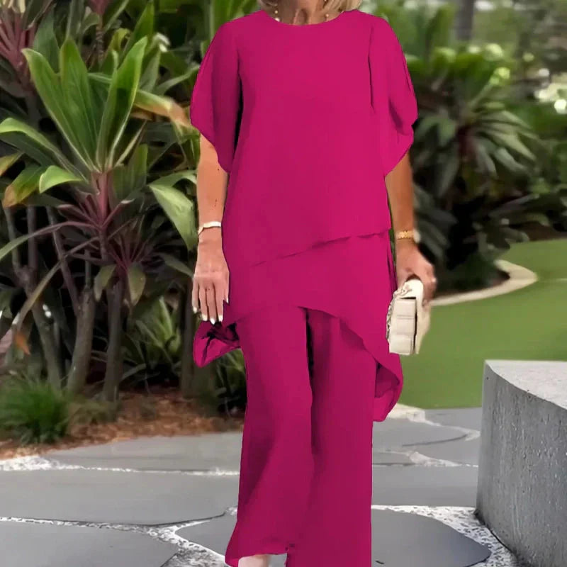 Herlene | Conjunto de top y pantalones irregulares elegantes