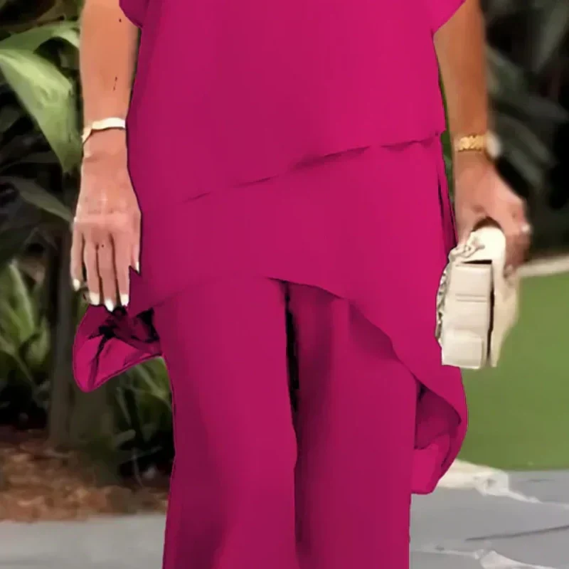 Herlene | Conjunto de top y pantalones irregulares elegantes
